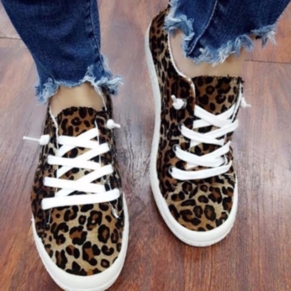 Shoes - FINAL - SHANNON Leopard Print Sneakers  
